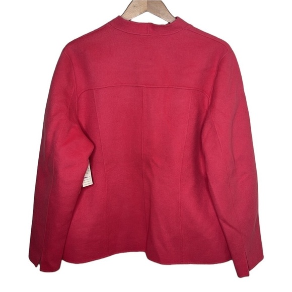 New Peck & Peck Pink Wool Angora Open Front Jacket Women Size XL - Picture 5 of 5